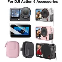 Tempered Glass Film + Silicone Case for DJI OSMO Action 6 Storage Bag Case Box HD Screen Protector for DJI ACTION 6