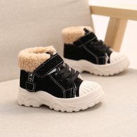 Bottes chaudes pour enfants, chaussures courtes imperméables en coton et velours épais pour garçons et filles, nouvelle collection hiver 2021