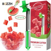 BOZZH Watermelon Slicer Cutter Stainless Steel Windmill Watermelon Cutter Knife Fascinated Melon Cutting Tool Kitchen Gadget