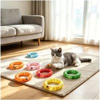 5pcs Soft Network Management Cat Self Hi Doughnuts, Bells Sound, Cat Self Hi Soothing, Chewing, Teasing Cat Toys