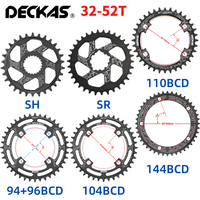 DECKAS Bicycle Round Chainring 94/96/104/110/130/144BCD SH/SR 32-52T 7-12s Narrow Wide Tooth Aluminum Alloy for R7000/R8000/7100