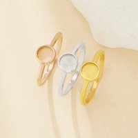 6MM Keepsake Mother Milk Resin Round Bezel Cup Ring Settings,Stainless Steel Round Ring,Rose Gold Silver Ring 1215093