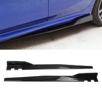 Extension de jupe latérale universelle pour voiture, noir brillant, séparateurs, lèvres, aileron, motif fibre de carbone, pelle latérale, pièces de modification automobile