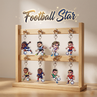 Football Star Kawaii Keychain 2026 New Cute Keyring C Ronaldo Messi Zidane Mbappé Soccer Player Car Key Accessory Gift For Fans