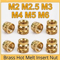 M2 M2.5 M3 M4 M5 M6 M8 Brass Hot Melt Insert Knurled Nut Thread Heat Molding Double Twill Injection Embedment Nut For 3D Printer