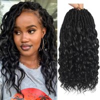 Deep Faux Locs Crochet Hair for Black Women 7 Packs Pre Looped Goddess Locs Crochet Hair With Curly Ends Prelooped Synthetic