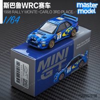 MINI GT 1:64 Subaru Impreza WRC Rally Car 1998 Monte-Carlo 3rd Place No 3 Blue Diecast Collectible Model Car for Car Enthusiasts