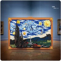 World Famous Van Gogh Paintings Micro Diamond Block Netherlands Toys The Starry Night Collection Mini Building Brick With Light