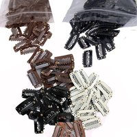 20-100Pcs U Shape Snap Clips Styling Flat Fixed Hair For Wigs Extensions Tool Back Silicone Accessories Metal 32mm Women Comb