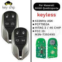 For Maserati Ghibli Quattroporte M3N-7393490 Smart Keyless Key 433MHz ASK PCF7953A / HITAG 2 / 46 CHIP
