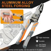 Multi-functional 9-inch electrician's pliers tool Ratchet pliers for steel wire and metal forged from 55 steel professional vise