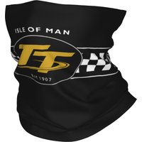 Custom Isle Of Man Tt Racing Motorcycle Bandana Neck Warmer Men Women Winter Hiking Ski Scarf Gaiter Face Cover