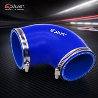 Universal 90 degrees Blue Silicone Hose Coupler Adapter Car Intake Turbo Intercooler Pipe Silica Gel Connector with Clamps