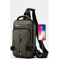 New Chest Bag Men's USB Charging Multi functional Fashion Casual One Shoulder Crossbody Sports Oxford Cloth Backpack