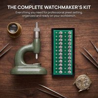 48Pcs Dies Watch Repair Tool With Micrometric Screw 4Mm&4Mm Watch Press Set Green Color Watchmaker Jewelling Tool Watch Repair