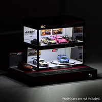 Handmade 1:64 Scale Japanese Street View Series 5 – Car Showroom Diorama with LED Lights, Realistic Storefront Display Case