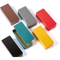 1PC New Metal Rectangular Storage Box Container with Lid Small Tin Boxes Empty Containers Silver Storage Box Case Organizer