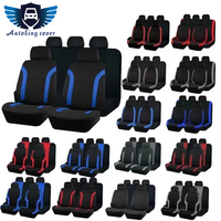 AUTOKING Sports Universal Polyester Car Seat Cover Set Fit Most Car Plain Fabric Bicolor Stylish Car Accessories Seat Protector