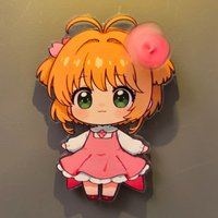 Card Captor Sakur Q-version Cute Rotating Refrigerator Sticker Creative Home Decoration Home Gift for Girlfriends and Friends