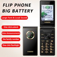 Yeemi M3-1 2G Feature Phone Big Push-Button Flip Phone 2.8 Inch Dual SIM 1800mAh FM Radio Cellphone For Old Man Russian Keyboard