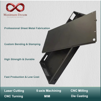Custom Sheet Metal Bending Laser Cutting Service Powder Coated Steel Aluminum Electronic Chassis Housing Enclosure 1pc