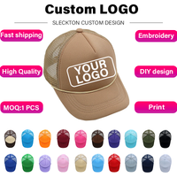 SLECKTON Custom Logo Sponge Mesh Baseball Cap for Men and Women Design Letter Embroidery Hat Customize Graphic Print Wholesale