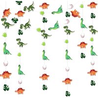 Dinosaur Garland Banner Dino Palm Leaves Party Decorations for Dino Theme Birthday Baby Shower Party Supplies Home Wall Backdrop