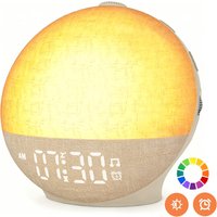 Sunrise Alarm Clock, Sound Machine for Sleep, Snooze, Timer, Dimmable Night Light, 30 Soothing Sounds, White Noise Machine, Wake