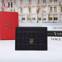 CH Embossed PU Leather Card Holder Slim Minimalist Credit Card Wallet Case Multi Slot Card High Quality Card Pouch For Women Men
