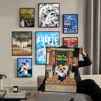 Korean Men's Combination Kpop Boy TXT Movie Sticky Posters Vintage Room Home Bar Cafe Decor Room Wall Decor