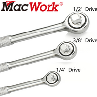 Macwork 45 Teeth High Torque Ratchet Wrench for Socket Quick Release Square Head Spanner Socket Drive Hand Tools H Handle