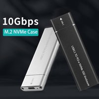 M2 SSD NVMe Enclosure PCIE 10Gbps USB 3.1 Gen2 External NVMe Case USB C Adapter Aluminum Box for MAX 4TB M2 SSD M Key 2280