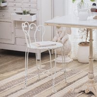 French Iron Garden Chairs Vintage Do Old Backrest Seat for Home Rustic Study Desk Chair Antique Style Bedroom Accent Furniture