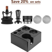 IKAPE ABS 7 in 1 Coffee Tool Organiser Suitable for 51/54/58mm portafilter,Six-pie Set with ABS Smile Knock Box And Coffee Tampe