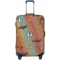 High Elasticity Suitcase Cover Lionkings Pattern Fits 18-32 Inch Luggage Durable Washable Dustproof For Airplane & Road Trips