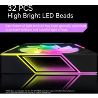 12025 PC Case Fan 120mm 5V 3Pin ARGB Cyclic Mirror Light Effect PWM 800 to 1550RPM Cooling Fan