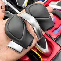 Black Leather Gear Shift Knob Side Cover With Shiny & Matte DSG For VW Golf 6 7 R G TI Passat B7 B8 CC R20 Jetta MK6 GLI