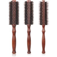 6 stil Natürliche Wildschwein Borsten Haar Runde Pinsel Holz Griff Runde Barrel Haar Kamm Haar Roller Pinsel Friseur Styling Werkzeuge