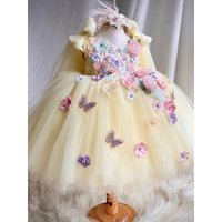 Elegant Dress For Girls Children Princess Tutu Dresses Outfit Matching First Birthday Party Costume Kid Celebration Gown Vestido