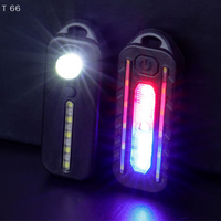 USB Rechargeable Shoulder Flashing Warning Safety Torch Bike Tail Lamp LED Red Blue Caution Emergency Police Light