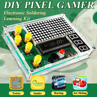 DIY Pixel Game Maker Kit Electronics DIY Soldering Project Practice Solder Learning Assembly with Shell
