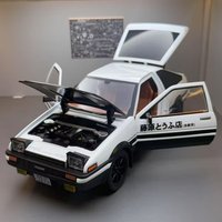 1:18 film voiture initiale D AE86 alliage voiture de sport modèle moulé sous pression en métal classique voiture de course véhicules modèle son lumière enfants jouets cadeau