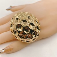 Fashion Exaggerated Large Petal Flower Rings for Women Vintage Geometric Finger Big Ring Grunge Jewelry Steampunk Gold Color