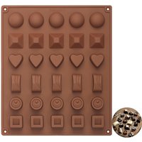 Chocolate Molds Silicone with 30 Cavities 6 Different Shapes for Making Larger Candy/Gummy/Cake Décor for Party&Celebration