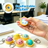 4/6/12 Pack Dumpling Keyboard Button Finger Clicker with Keychain Portable Button Clicker Keyboard Fidget Keychain for Adults