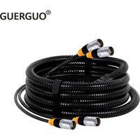 UTP Cat5/Cat6 2 RJ45 to 2 RJ45 EtherCON Connector 2 Channel Stage Ethernet Extension Cable with Waterproof Corrugated Tube Hose