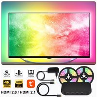 Smart Ambient TV Led Backlight For 4K HDMI 2.1 Device Sync Box Led Strip Lights Kit Wifi Alexa Voice Google Assistant Control