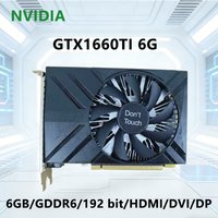 GTX 1660TI 6G GPU NVIDIA 288-2N538-001A8 graphics card 6GB GDDR6 192-bit support PCI-E 3.0 HDMI DP DVI 8pin for Desktop PC