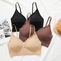 2026 Hot Sale Summer High Elastic Adjustable Strap Bralette Thin Removable Pad Brasseries Ice Silk Wireless Women Seamless Bra