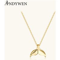 ANDYWEN 925 Sterling Silver Pendant Necklace Long Chain Fine Fashion Luxury Jewelry 2024 Anniversary Wedding Party Jewels